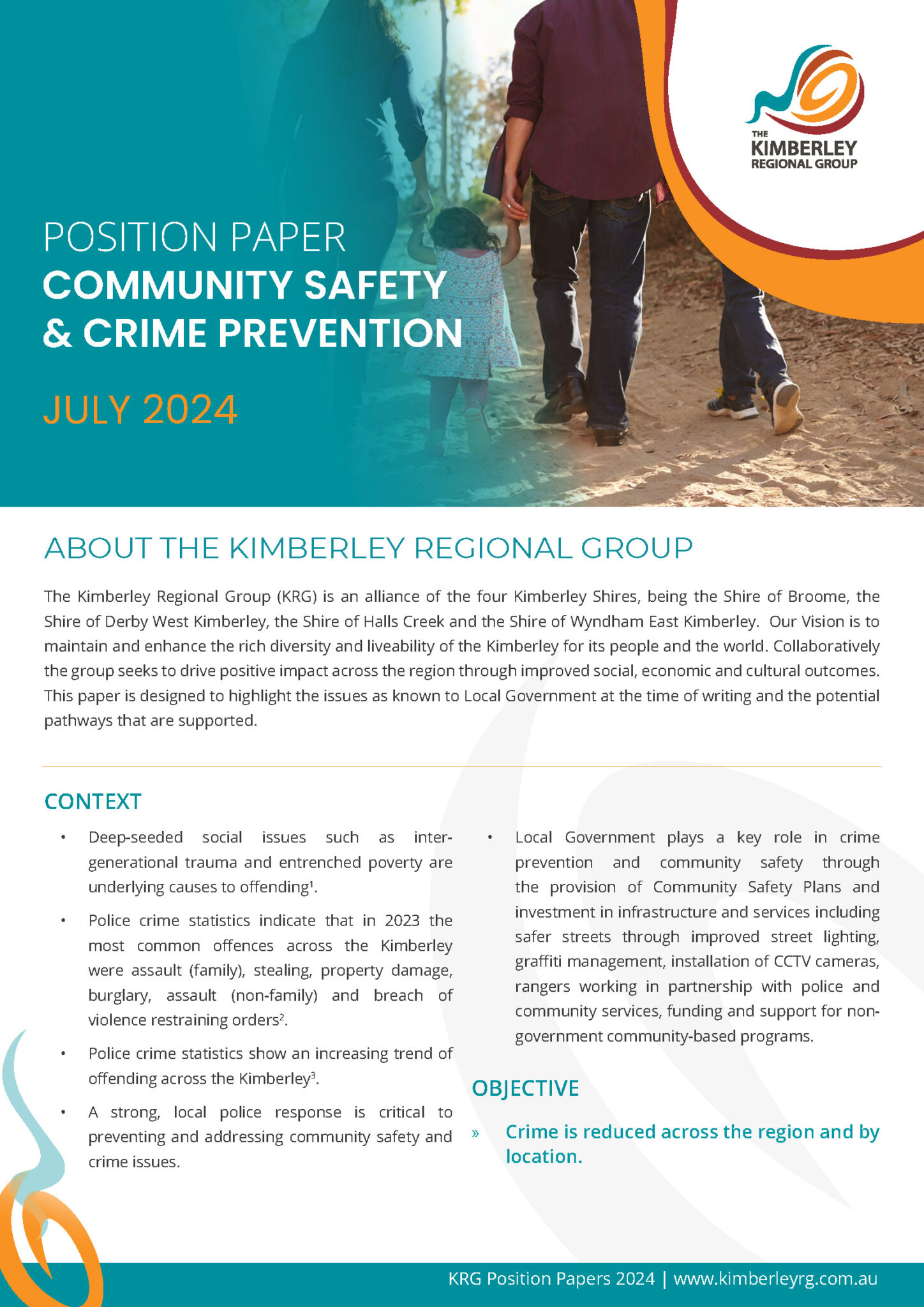 KRG POSITION PAPER COMMUNITY SAFETY & CRIME PREVENTION 2024 WEB Kimberley Regional Group