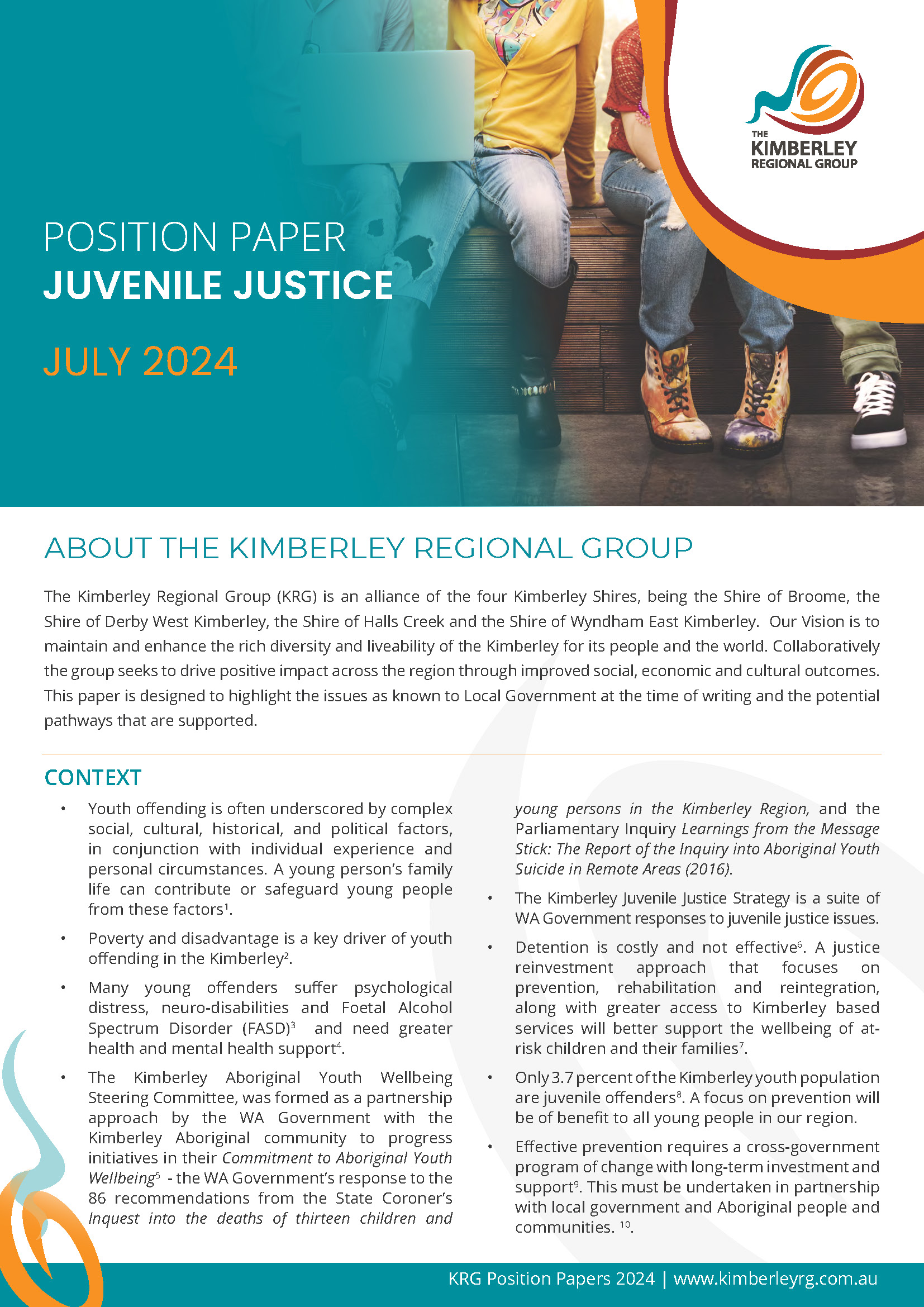 Position Statement - Juvenile Justice WEB FINAL_Page_1 KRG POSITION PAPER JUVENILE JUSTICE 2024 WEB
