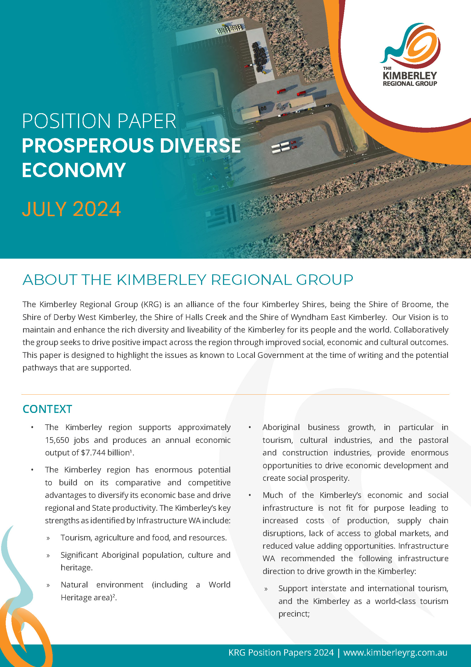 Position Statement - Prosperous Diverse Economy WEB FINAL_Page_1 KRG POSITION PAPER PROSPEROUS DIVERSE ECONOMY 2024 WEB
